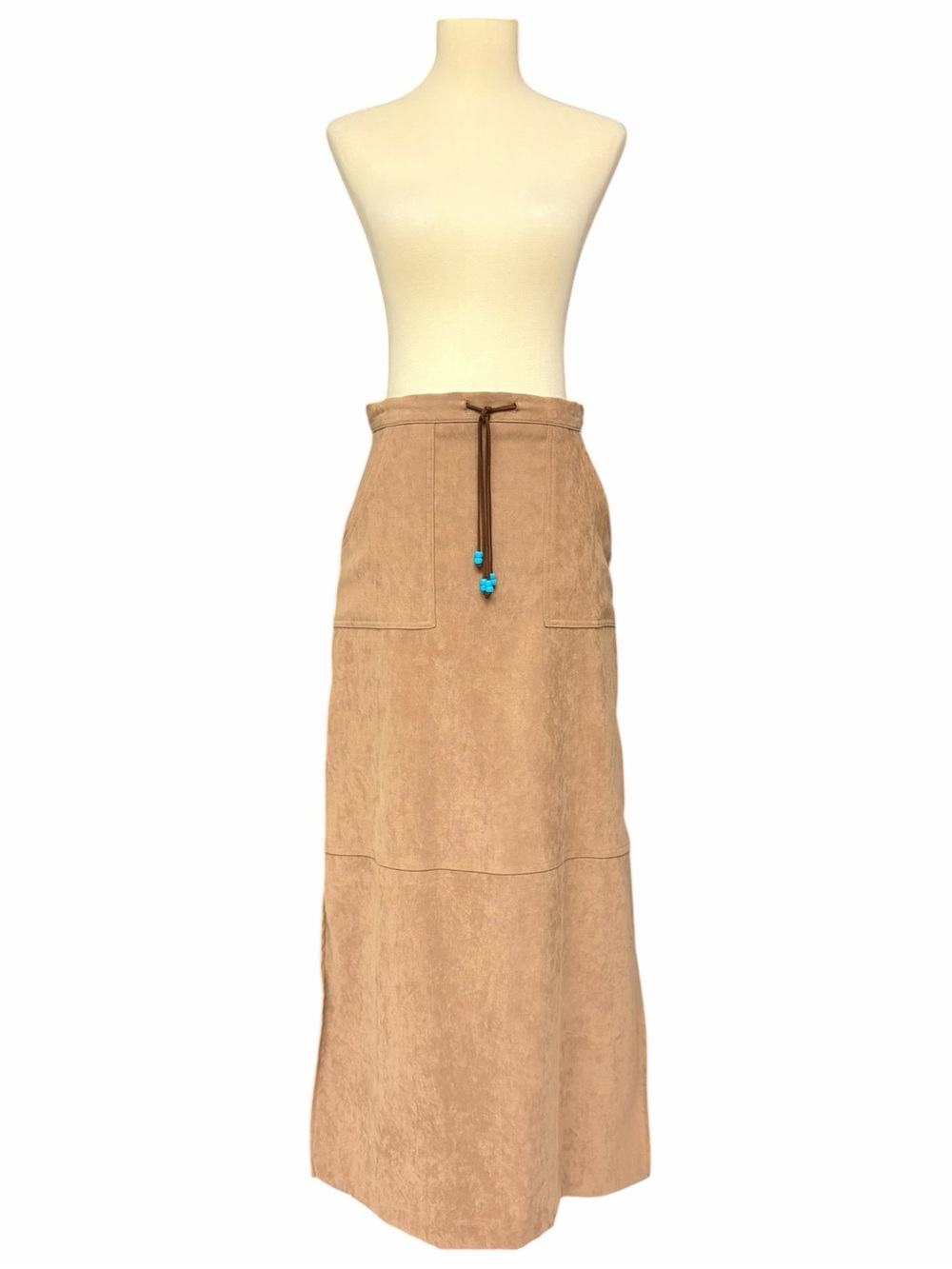 Vintage Tracy Evans Faux Suede Maxi Skirt Size 5 Boho Western Turquoise